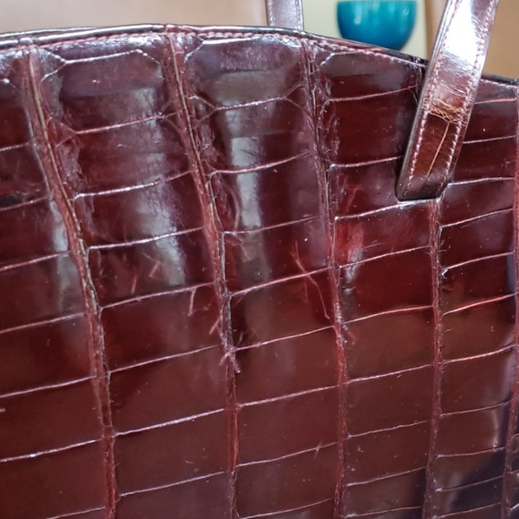 Not for sale💥VTG Lesco Alligator bag, dark brown - Picture 7 of 11